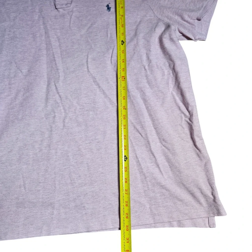Polo Ralph Lauren Classic Fit Polo Pink Heather Marl 2XL Quiet Luxury Cotton EUC